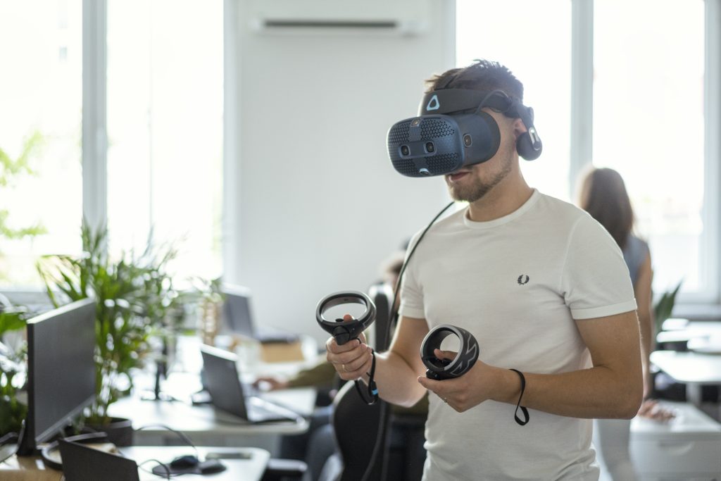 person in VR testing AI as a Service solutions