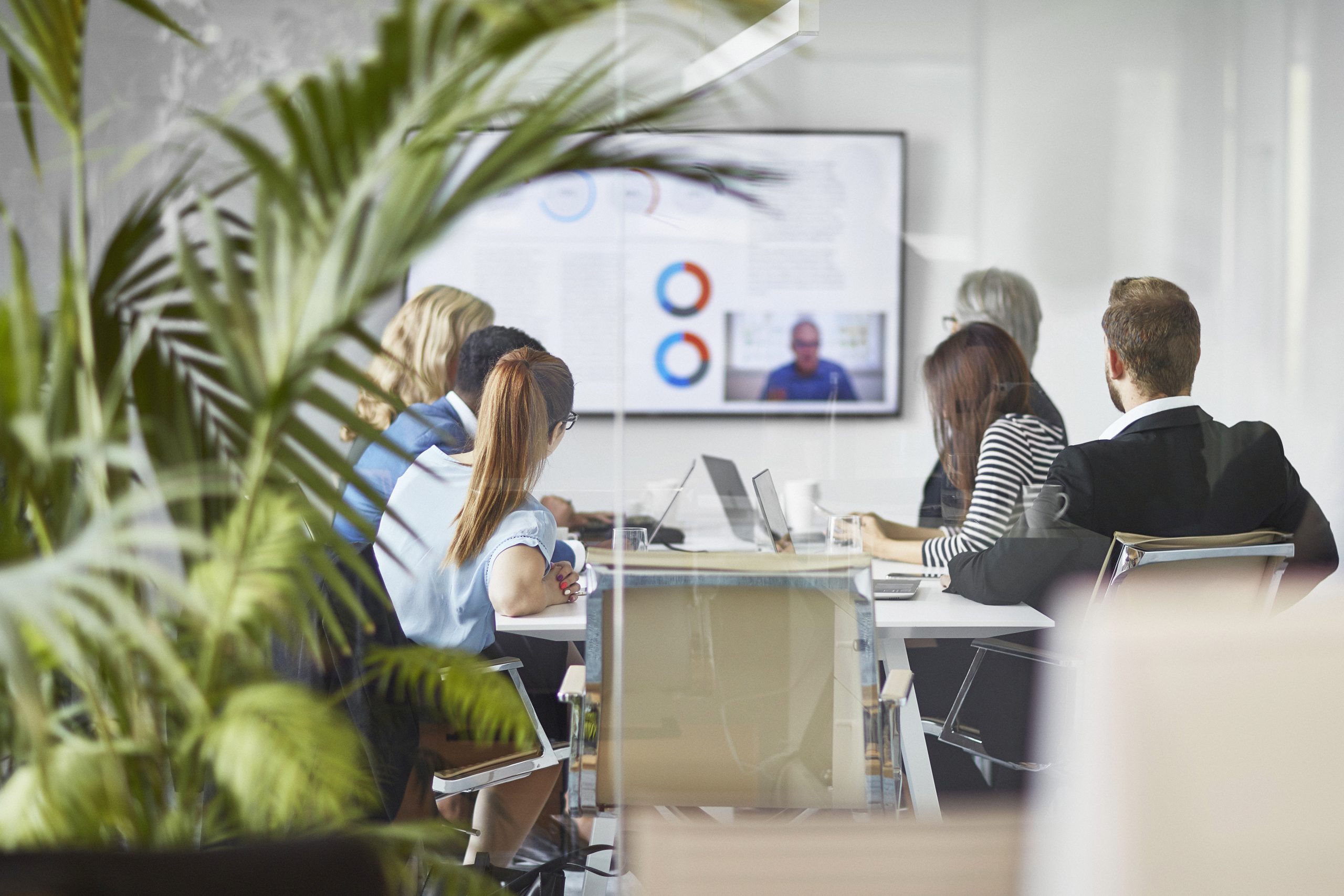 Executive Team Video Conferencing about Power BI Consulting Services - talking about the implementation, consulting, integration and migration of Power BI solutions into the company