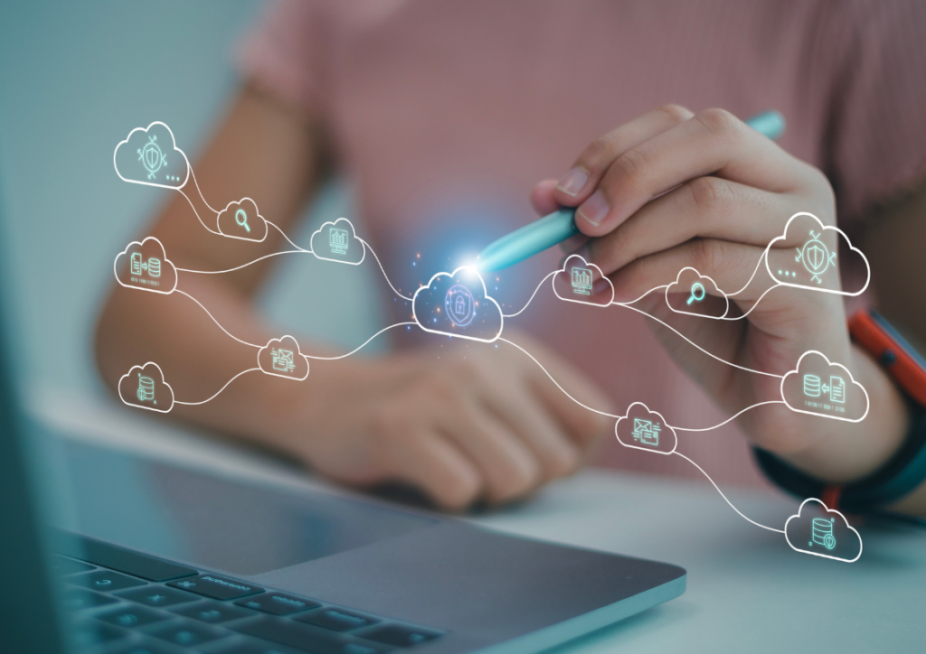 person choosing between the cloud solutions, considering on-premise and hybrid