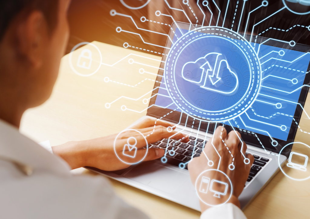 google cloud platform benefits - GCP user in front of a laptop