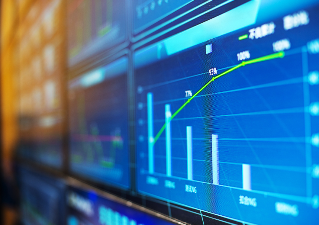 Business intelligence in banking concept showing BI dashboard with data analytics and performance metrics