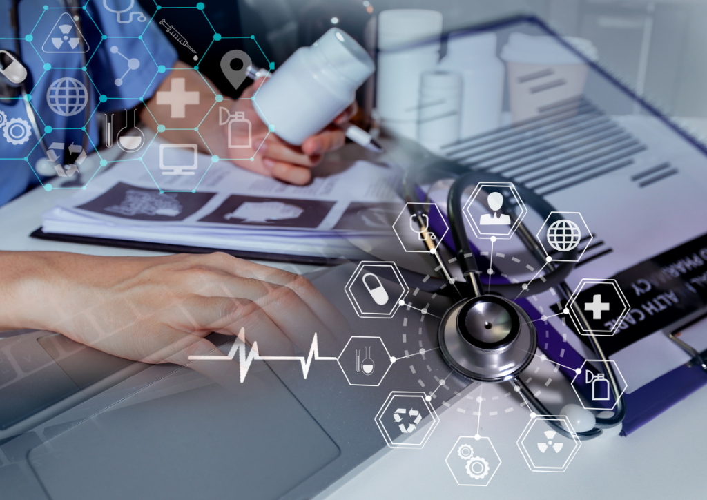 power bi in healthcare industry - nurse inputting data